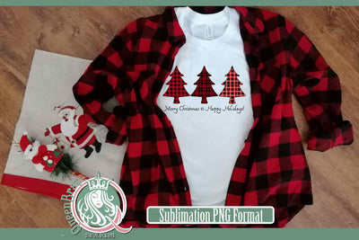 Merry Christmas-Red Trees Sublimation Sublimation QueenBrat Digital Designs 