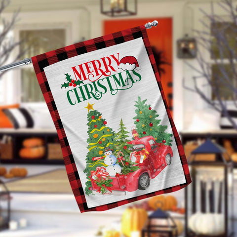 Merry Christmas Red Truck Garden Flag - 12x18 Garden Flag Sublimation Design Download PNG File Instant Download Sublimation CaldwellArt 