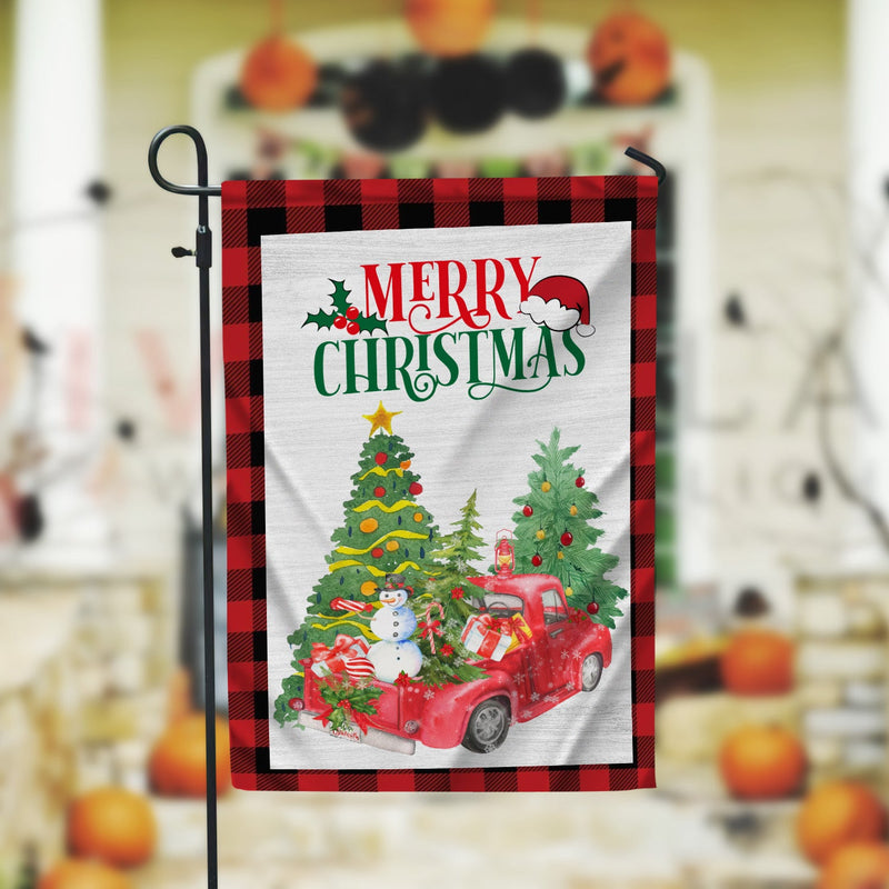 Merry Christmas Red Truck Garden Flag - 12x18 Garden Flag Sublimation Design Download PNG File Instant Download Sublimation CaldwellArt 