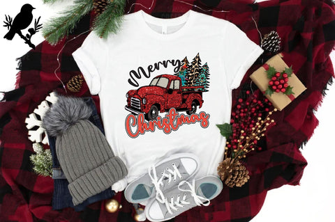Merry Christmas Red Truck Sublimation Sublimation Jagonath Roy 