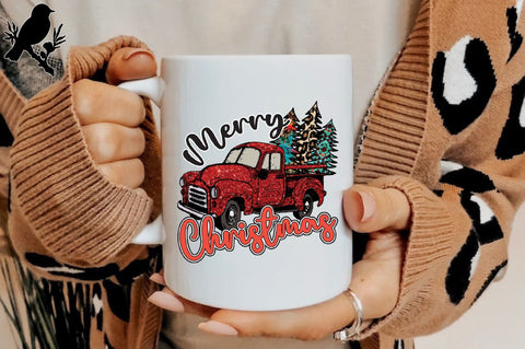 Merry Christmas Red Truck Sublimation Sublimation Jagonath Roy 