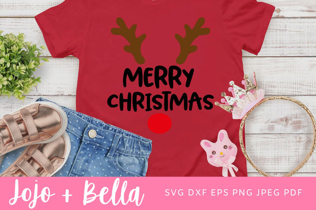 Merry Christmas Reindeer Svg, Funny Reindeer SVG, Christmas Shirt SVG, Reindeer Shirt Svg, Christmas Reindeer Cut File, Kid's Reindeer Shirt SVG Jojo&Bella 