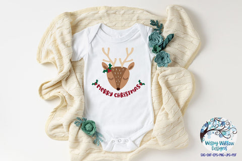 Merry Christmas Reindeer SVG SVG Wispy Willow Designs 