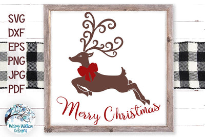 Merry Christmas Reindeer SVG SVG Wispy Willow Designs 