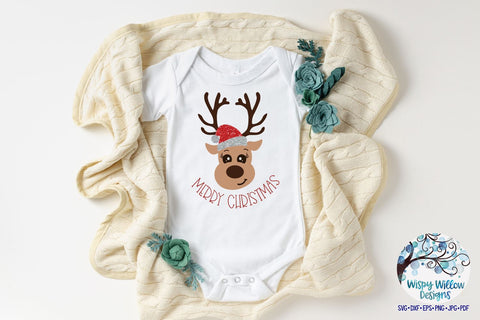 Merry Christmas Reindeer SVG SVG Wispy Willow Designs 