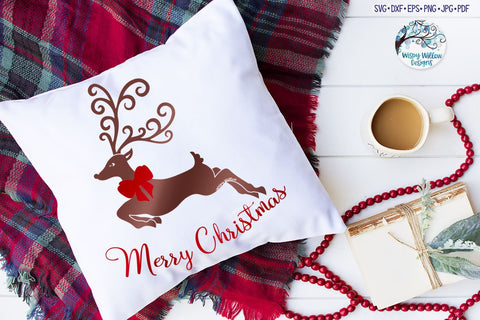 Merry Christmas Reindeer SVG SVG Wispy Willow Designs 