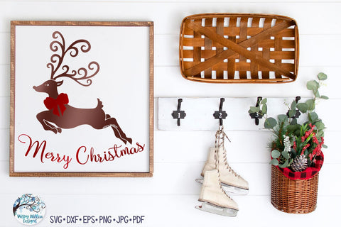 Merry Christmas Reindeer SVG SVG Wispy Willow Designs 