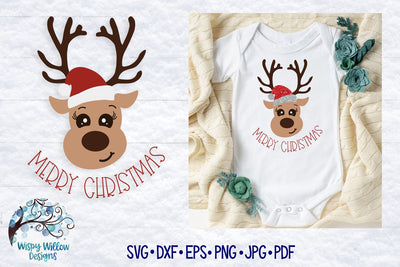 Merry Christmas Reindeer SVG SVG Wispy Willow Designs 