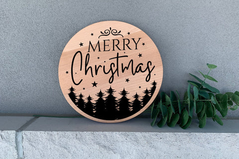 Merry Christmas Round Sign SVG SVG CraftLabSVG 