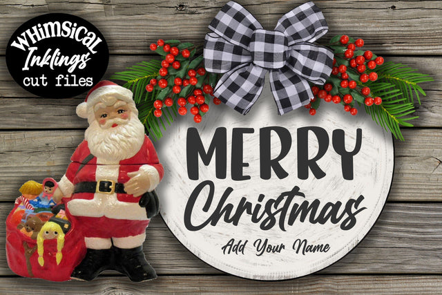 Merry Christmas-Round SVG SVG Whimsical Inklings 
