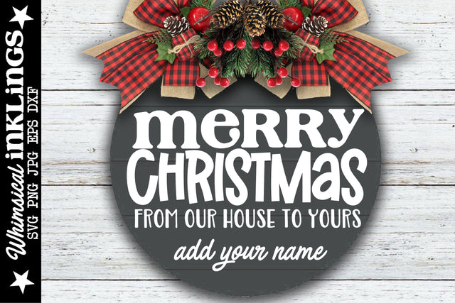 Merry Christmas-Round SVG SVG Whimsical Inklings 