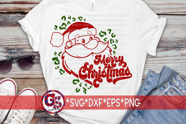 Merry Christmas Santa Claus Leopard SVG DXF EPS PNG SVG Greedy Stitches 