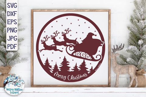 Merry Christmas Santa Claus SVG SVG Wispy Willow Designs 