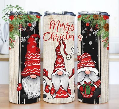 Merry Christmas Santa Gnome Buffalo Plaid 20oz Skinny Tumbler Png, Santa,Gnomes, Merry Chrismas Tumbler, Cute Gnomes, Gnome Santa Tumbler Sublimation AdriOP 
