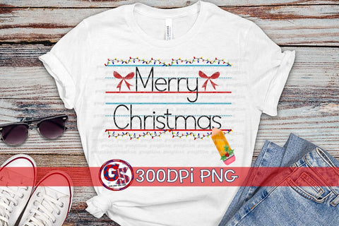 Merry Christmas School Writing Tablet PNG for Sublimation Sublimation Greedy Stitches 