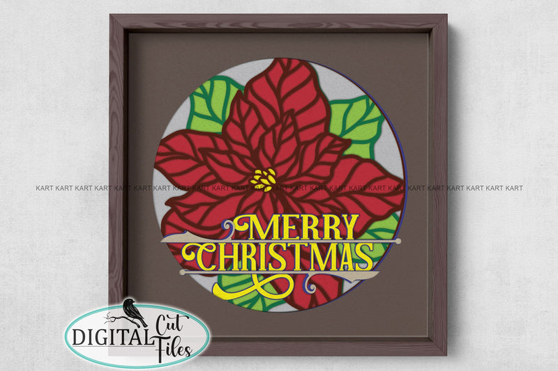 Merry Christmas shadow light box svg digital cut file SVG kartcreationii 