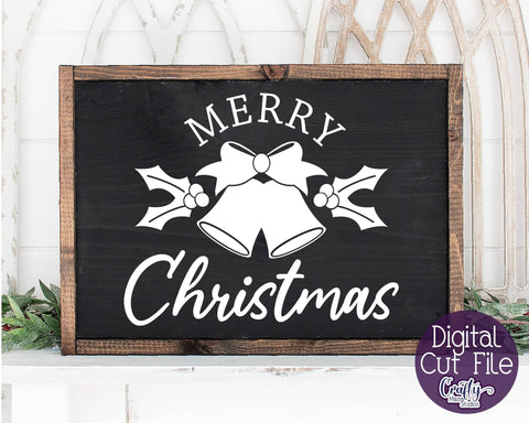 Merry Christmas Sign Svg - Christmas Sign Cut File SVG Crafty Mama Studios 