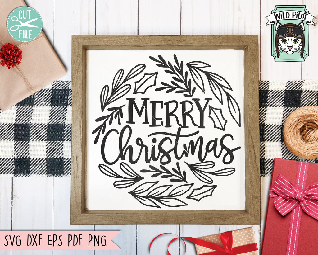 Merry Christmas Sign SVG Cut File - So Fontsy