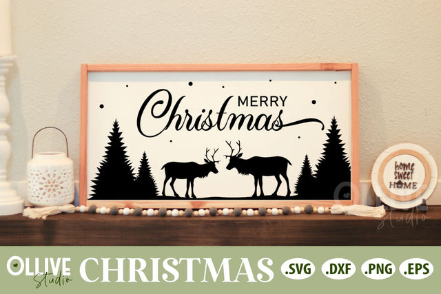 Merry Christmas Sign SVG SVG Ollive Studio 