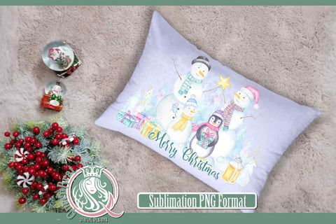 Merry Christmas Snow Family Sublimation Sublimation QueenBrat Digital Designs 
