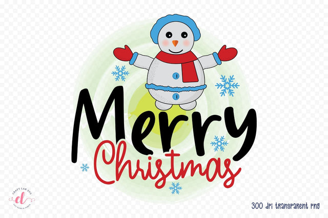 Merry Christmas, Snowman PNG Sublimation Sublimation CraftLabSVG 