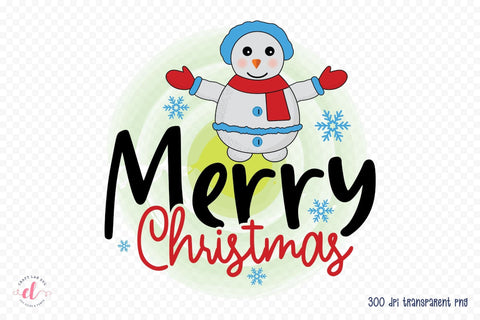 Merry Christmas, Snowman PNG Sublimation Sublimation CraftLabSVG 