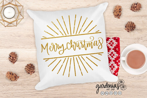 Merry Christmas Split Monogram SVG Gardenias Art Shop 