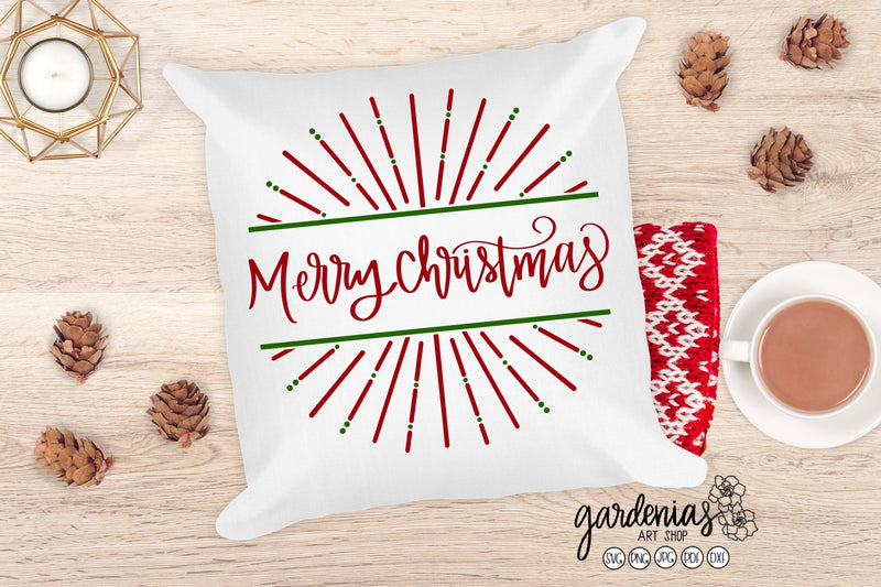 Merry Christmas Split Monogram SVG Gardenias Art Shop 