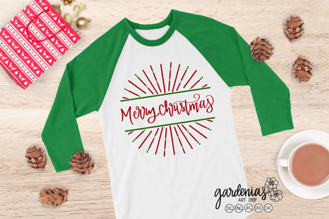 Merry Christmas Split Monogram SVG Gardenias Art Shop 