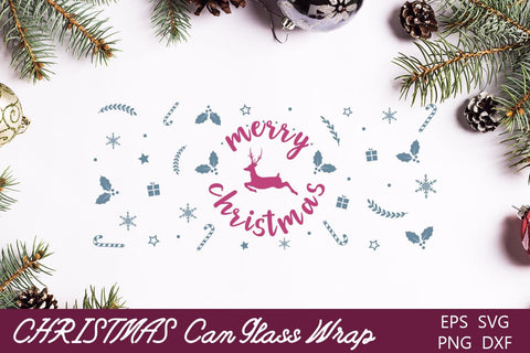 Merry christmas sublimation, 16oz can glass wrap svg, Beer can glass winter Sublimation AnastasiyaArtDesign 