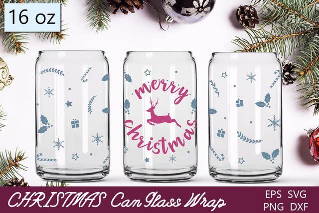 Merry christmas sublimation, 16oz can glass wrap svg, Beer can glass winter Sublimation AnastasiyaArtDesign 