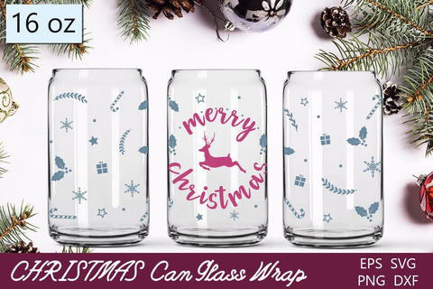 Merry christmas sublimation, 16oz can glass wrap svg, Beer can glass winter Sublimation AnastasiyaArtDesign 