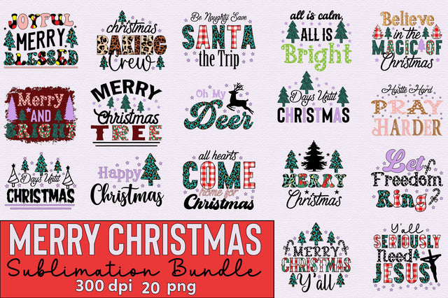 Merry Christmas Sublimation Bundle Sublimation SVGArt 