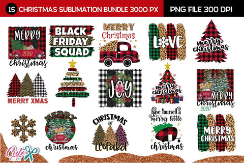 Merry Christmas sublimation bundle SVG Cute files 