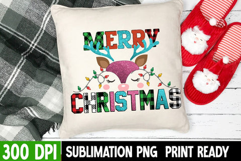 Merry Christmas Sublimation Design PNG Sublimation BlackCatsMedia 