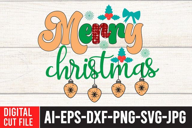 Merry Christmas Sublimation Design Sublimation BlackCatsMedia 