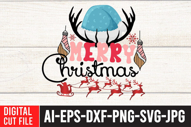 Merry Christmas Sublimation Design SVG BlackCatsMedia 