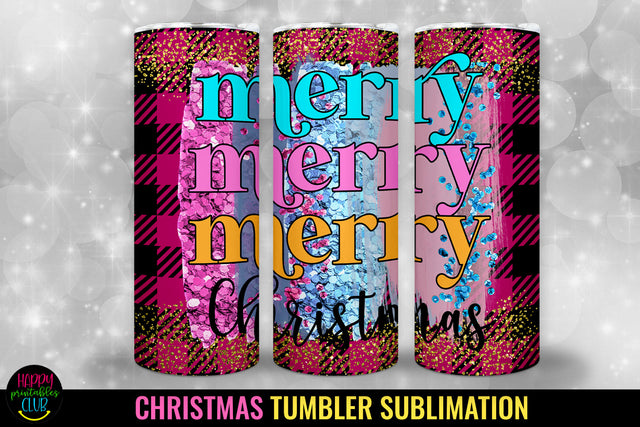 Merry Christmas Sublimation I 20 Oz Christmas Tumbler PNG Sublimation Happy Printables Club 