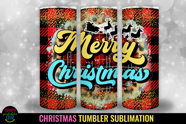 Merry Christmas Sublimation I 20 Oz Christmas Tumbler PNG Sublimation Happy Printables Club 