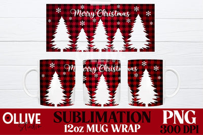 Merry Christmas Sublimation Mug PNG Sublimation Ollive Studio 