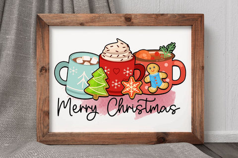 Merry christmas Sublimation PNG, Coffee & Christmas Cheer Sublimation Design Sublimation Regulrcrative 