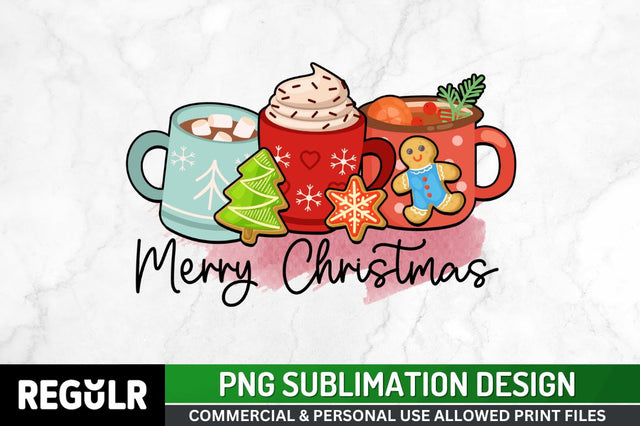 Merry christmas Sublimation PNG, Coffee & Christmas Cheer Sublimation Design Sublimation Regulrcrative 