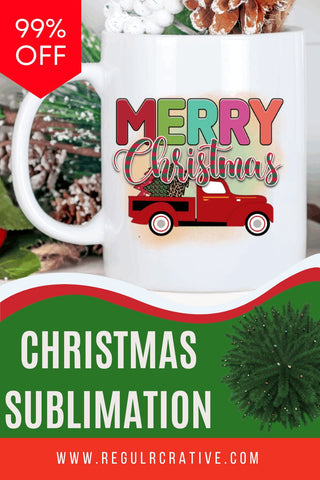 Merry christmas Sublimation PNG, Sublimation Christmas Design Sublimation Regulrcrative 