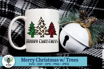 Merry Christmas SVG | Animal Print Christmas Trees SVG B Renee Design 