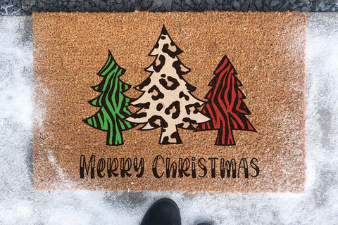 Merry Christmas SVG | Animal Print Christmas Trees SVG B Renee Design 