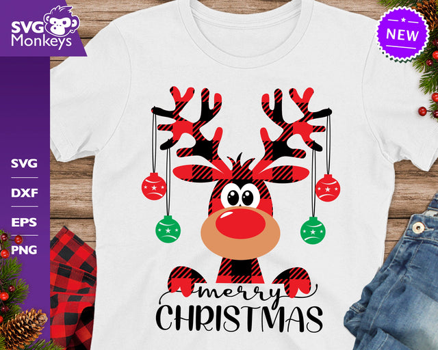 Merry Christmas SVG, Buffalo Plaid Moose SVG, Moose Svg, Buffalo Plaid SVG SVG SvgMonkeys 