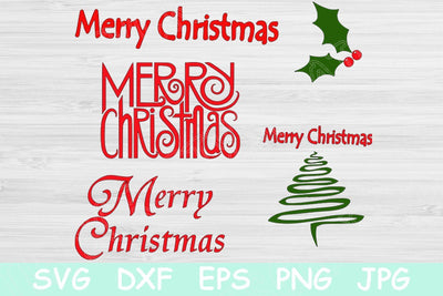 Merry Christmas Svg Bundle, Christmas Eps. Mistletoe and Tree Vector Templates for Cricut and Silhouette. Cut Files for Decor Sign and Decal SVG TiffsCraftyCreations 