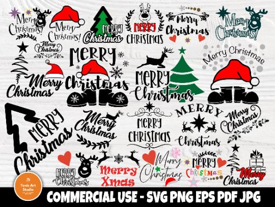 Merry Christmas SVG Bundle, Svg Files for Cricut SVG TonisArtStudio 