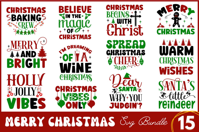 Merry Christmas SVG Bundle SVG Regulrcrative 