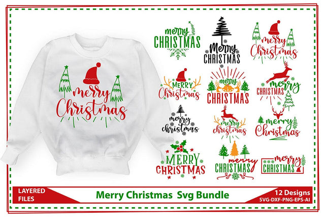 Merry Christmas Svg Bundle SVG shah alam 